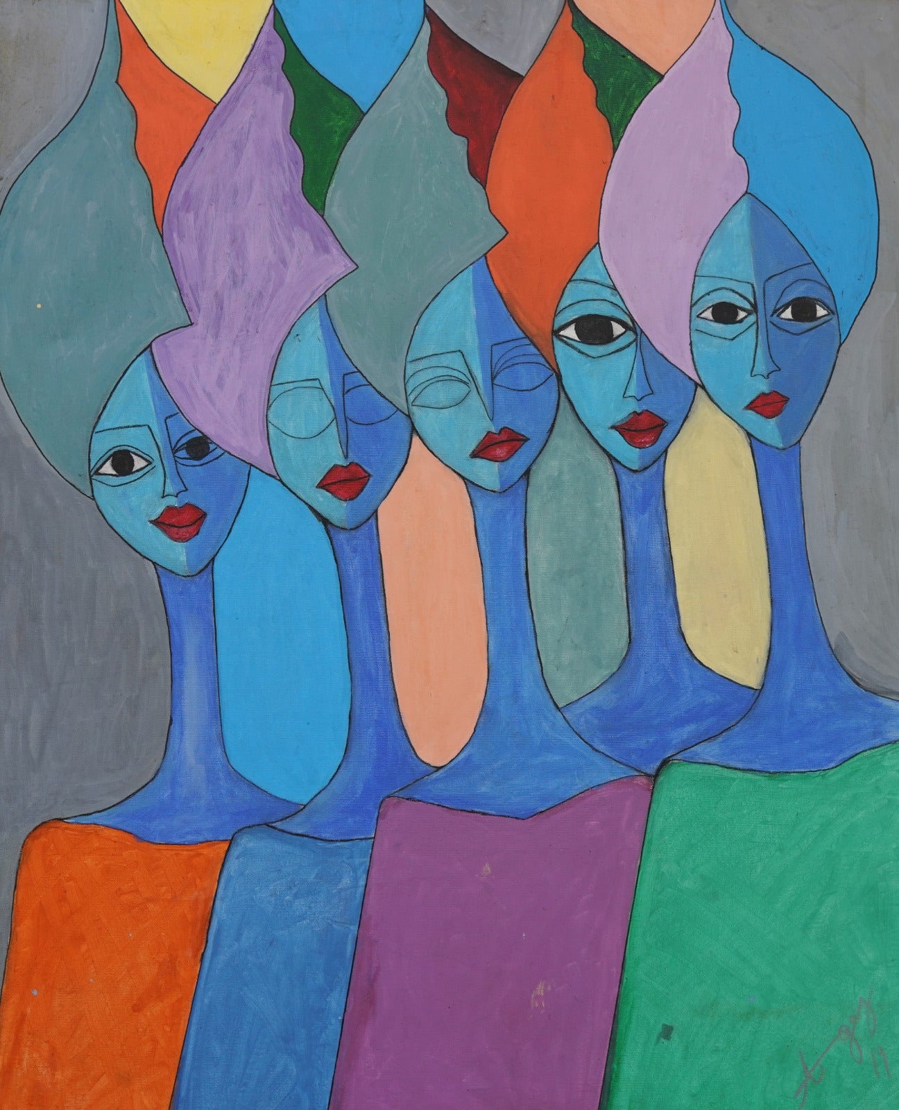 Untitled, My Plate of Combo Series, Acrylic Paint by Abul Oyay Deng, 2020.