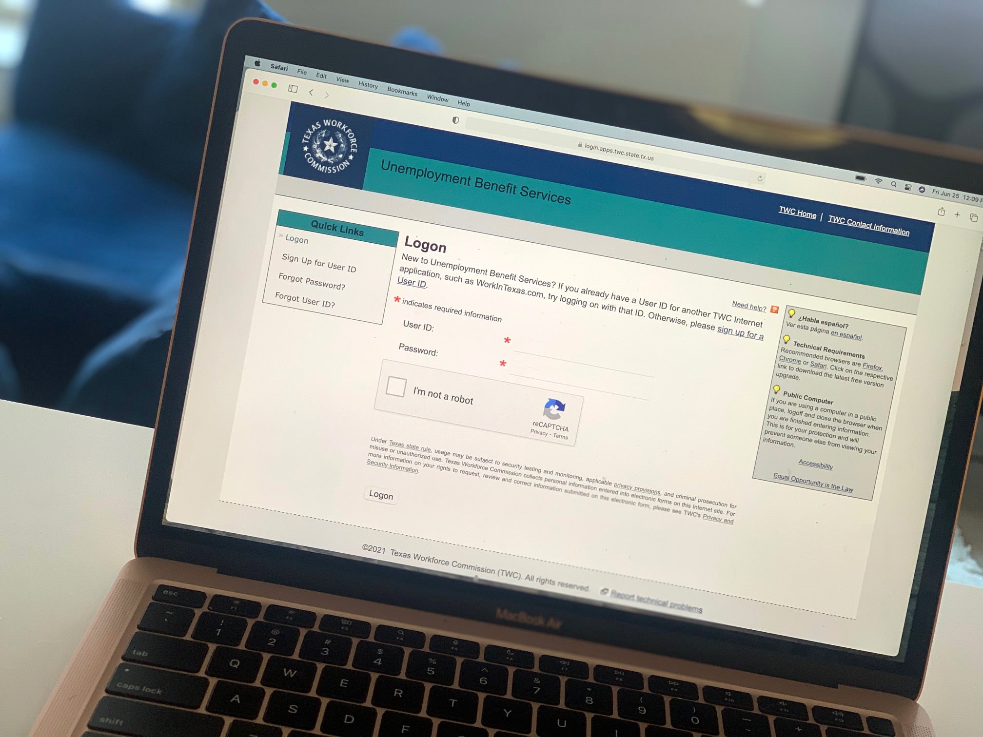 Workers in Texas may apply for unemployment benefits on the Texas Workforce Commission website.