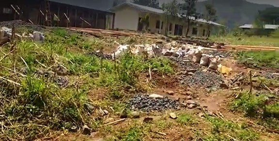 Exterior view of an abandoned rural school
