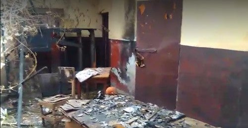 Damage to a school office