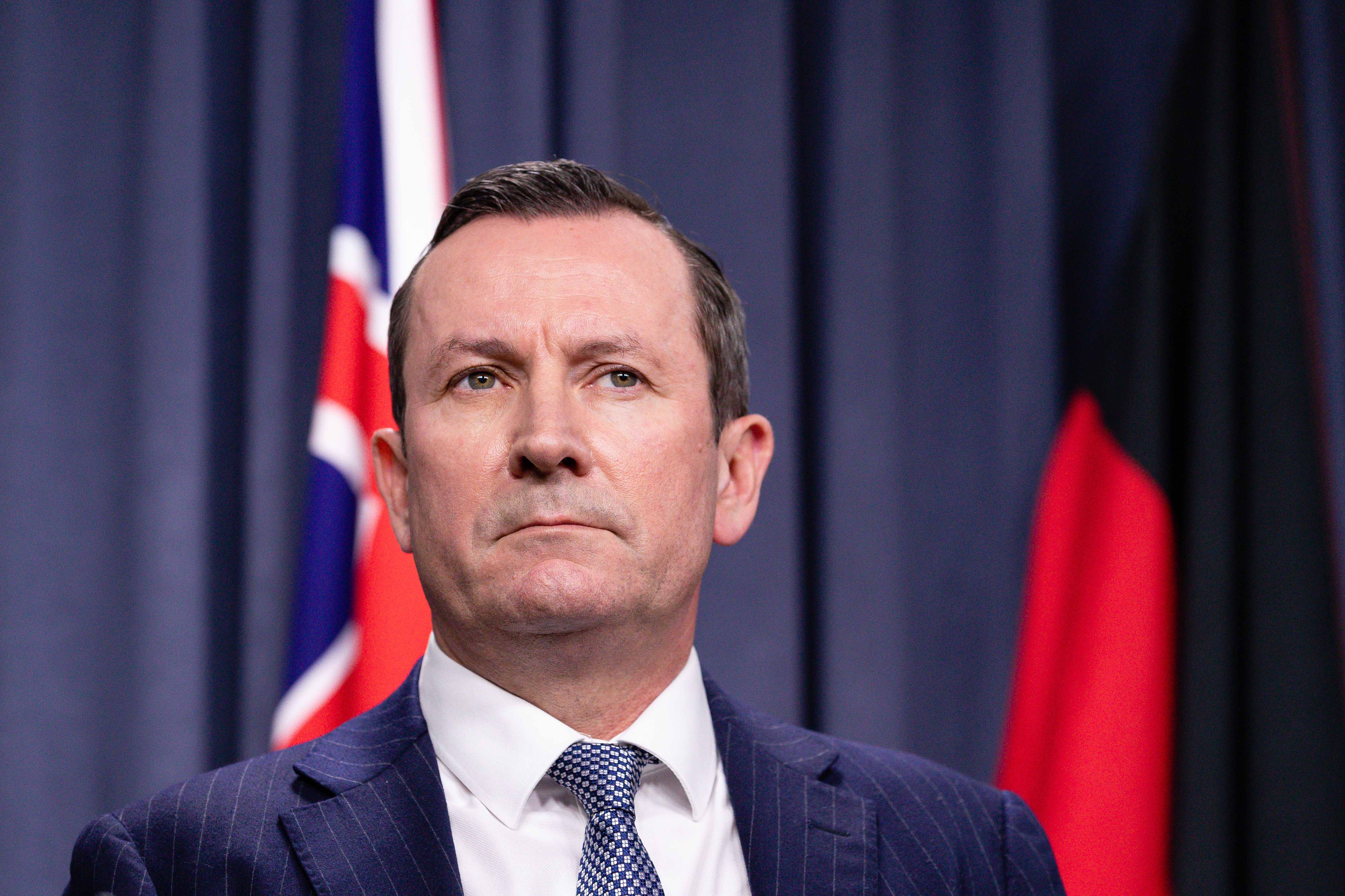 Western Australia Premier Mark McGowan during a press conference in Perth, Australia.