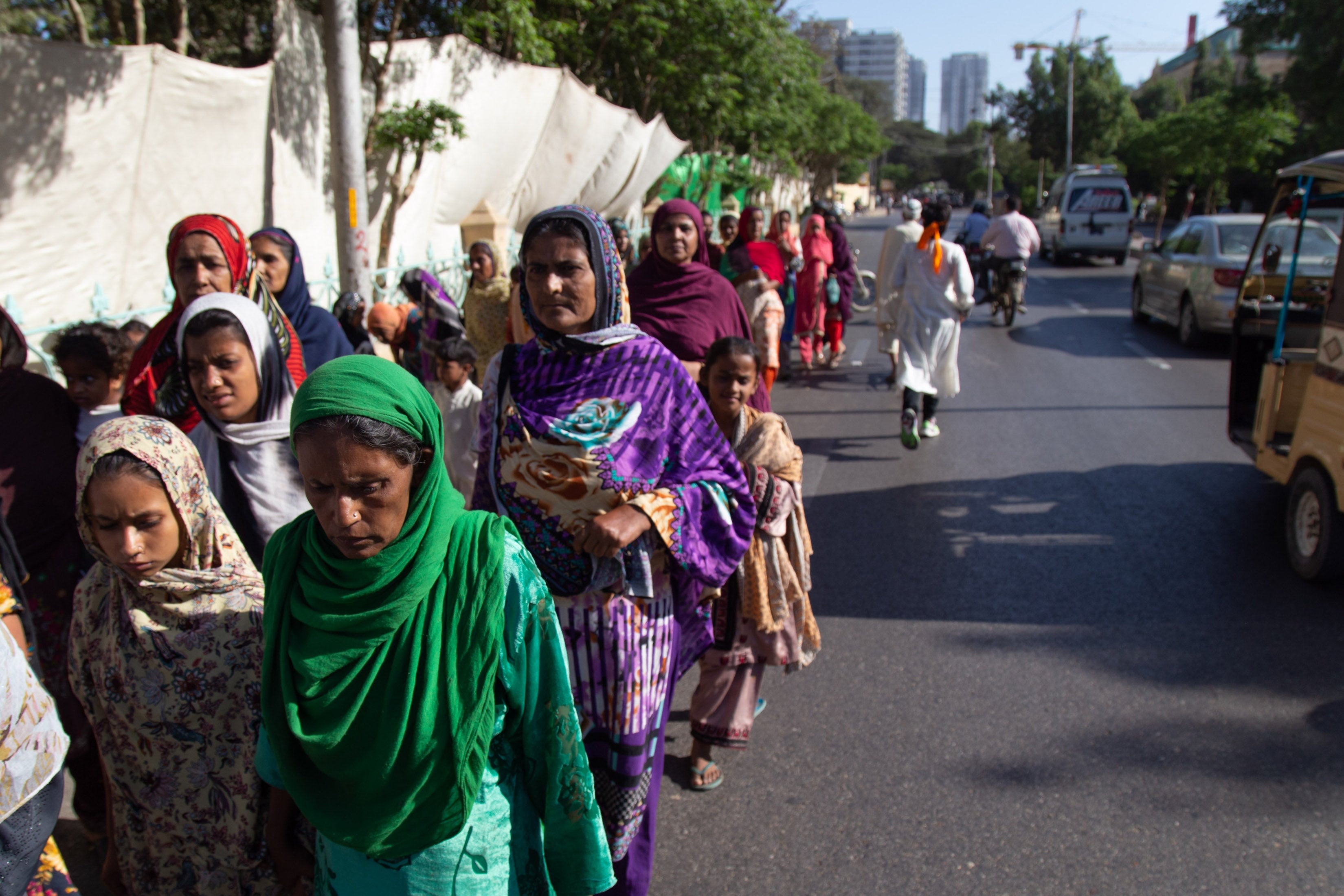 The Aurat March to end gender-based violence against women and transgender and non-binary people on International Women's Day, March 8, 2021 in Karachi, Pakistan. 