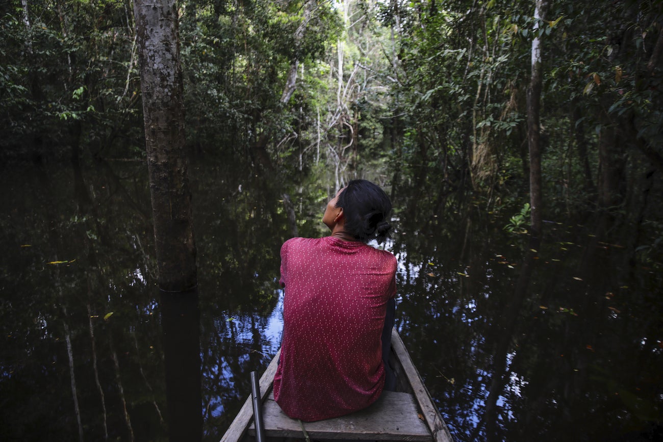 The Amazon River in the Amazon rainforest, in Leticia, Colombia.