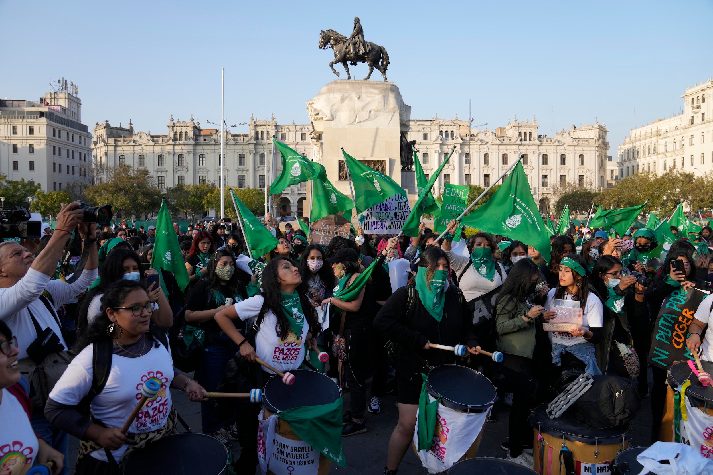 Feminist groups march on International Abortion Day to demand a legal, free and safe abortions in Lima, Peru, September 28, 2022. 