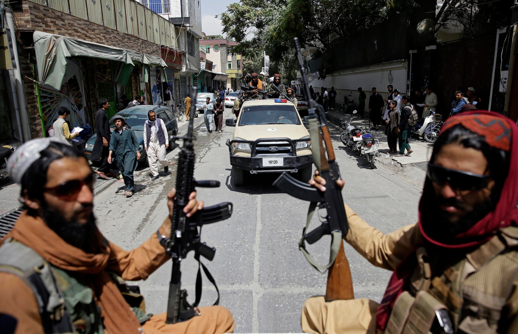 Taliban fighters patrol in Kabul, Afghanistan, August 19, 2021. 