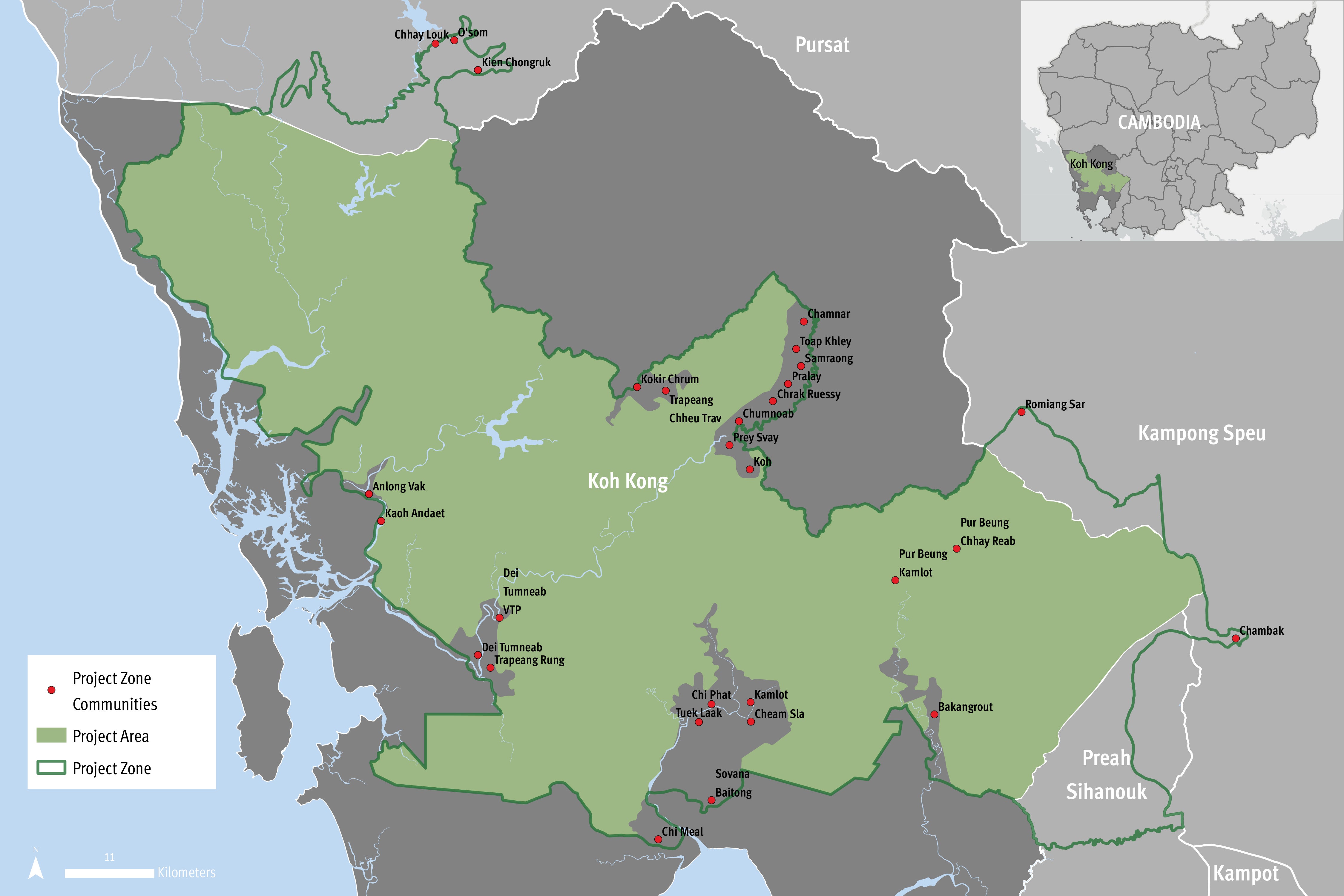 Map of The Southern Cardamom REDD+ Project