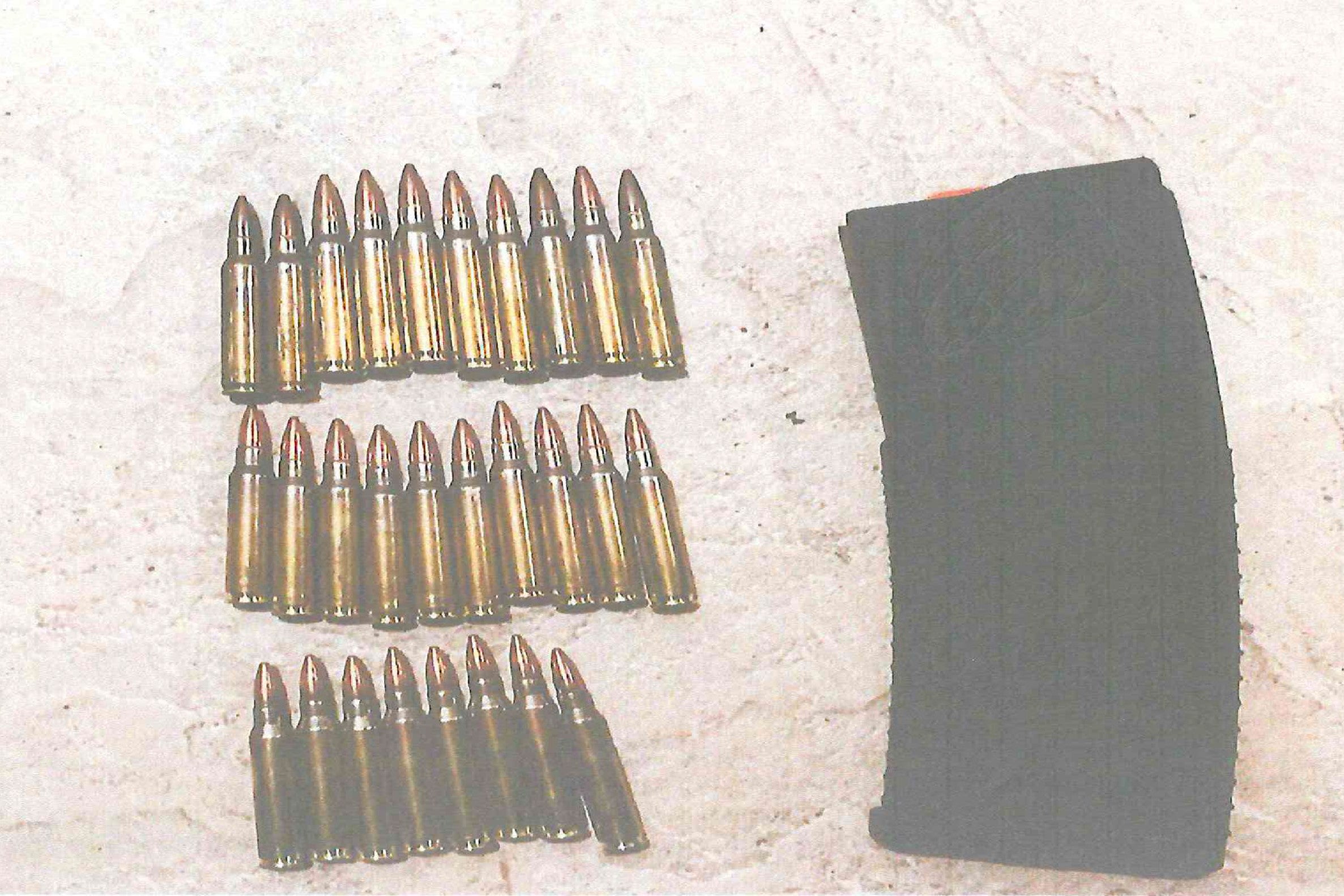 Ammunition laid out for a photo