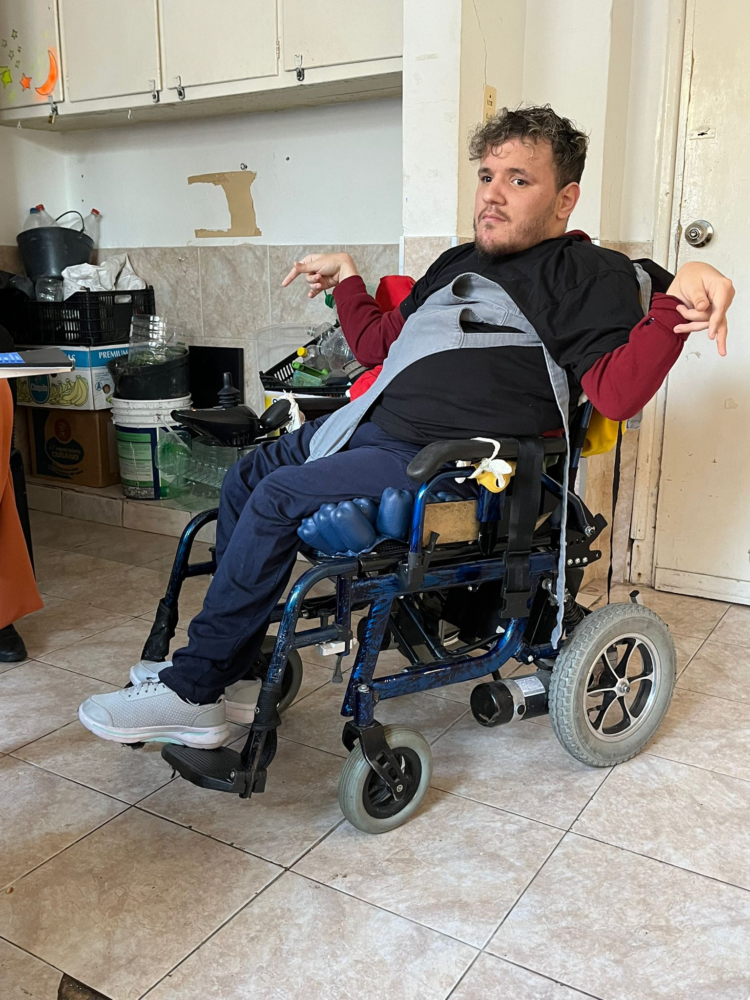 Carlos Ignacio Sánchez, a 27-year-old man with cerebral palsy living in an institution for people with disabilities in Montevideo, Uruguay.