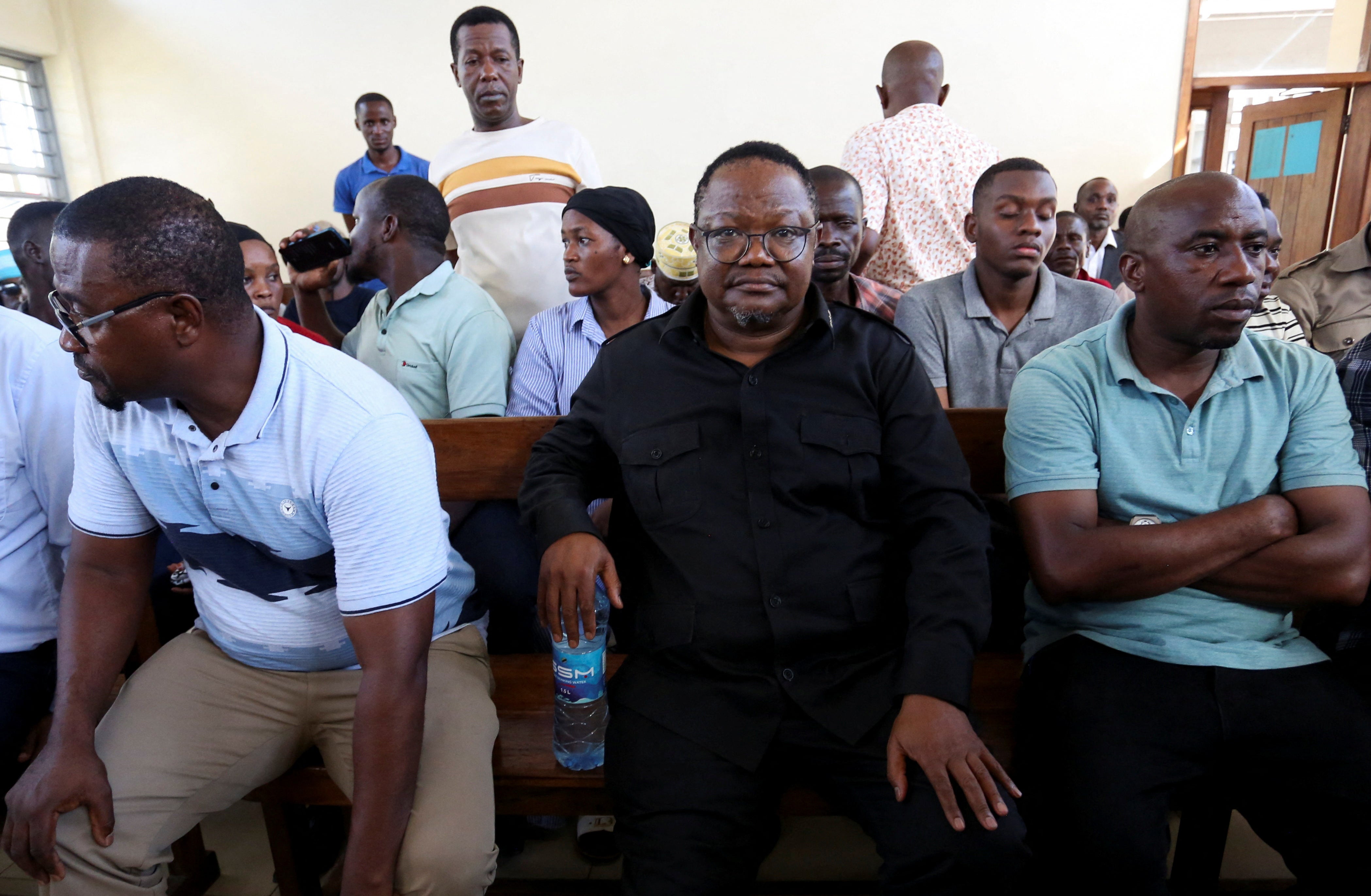 Tanzanian opposition leader Tundu Lissu of the Chadema party faces a magistrate's court after his arrest in Dar es Salaam, Tanzania, April 10, 2025.