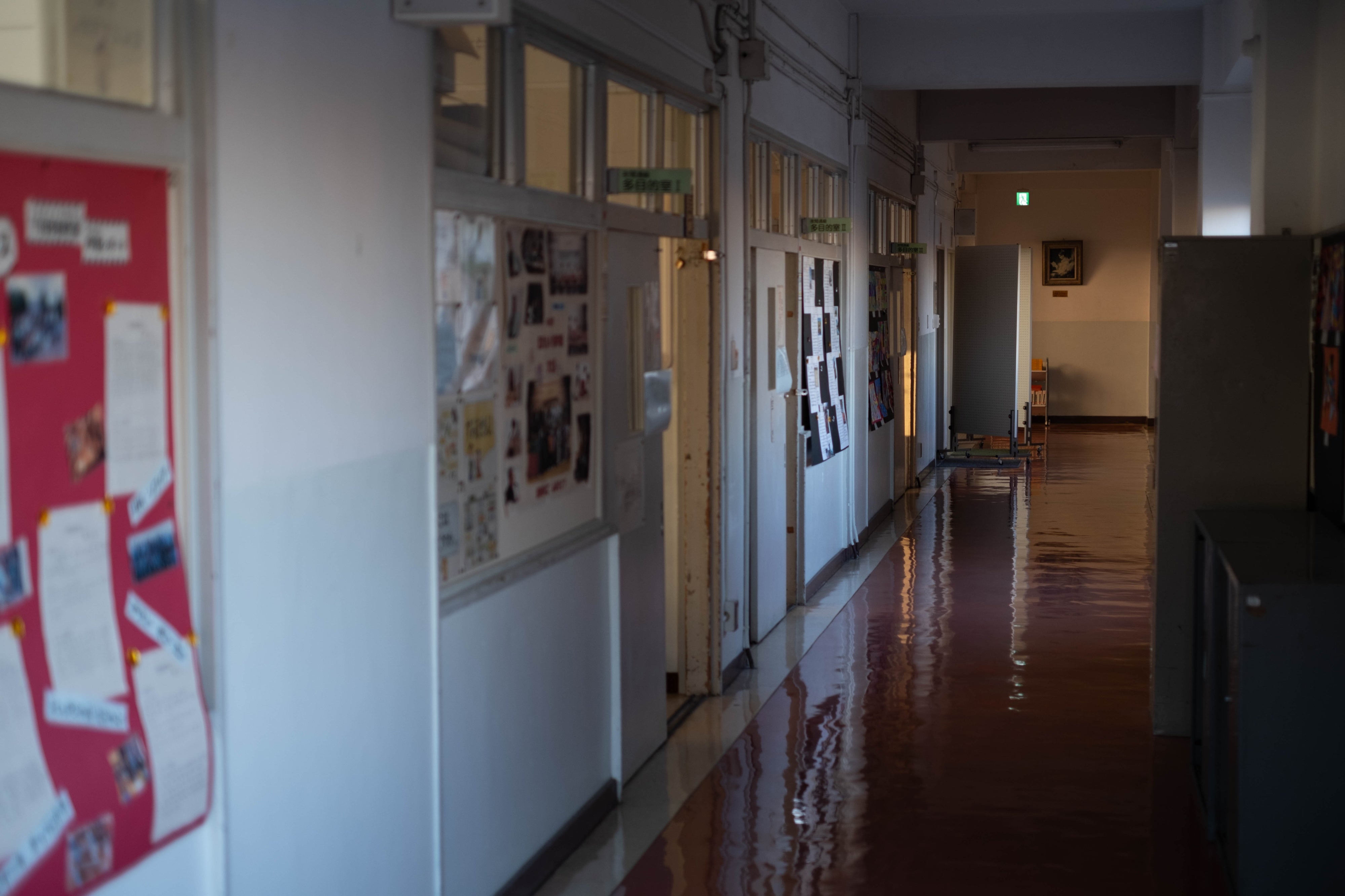 A Tokyo public high school corridor.