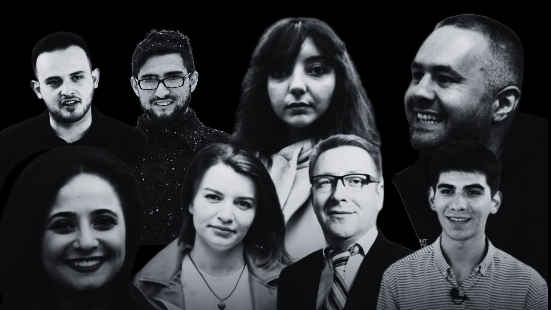 The Abzas Media team and Bahruz Samadov. 