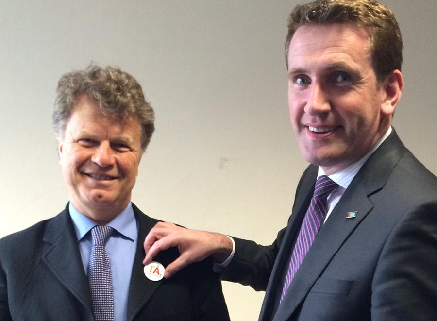 Boris in Ireland with the Irish Minister of Equality Aodhan O'Riordain. Boris spoke in Ireland at the start of the referendum on same-sex marraige. 