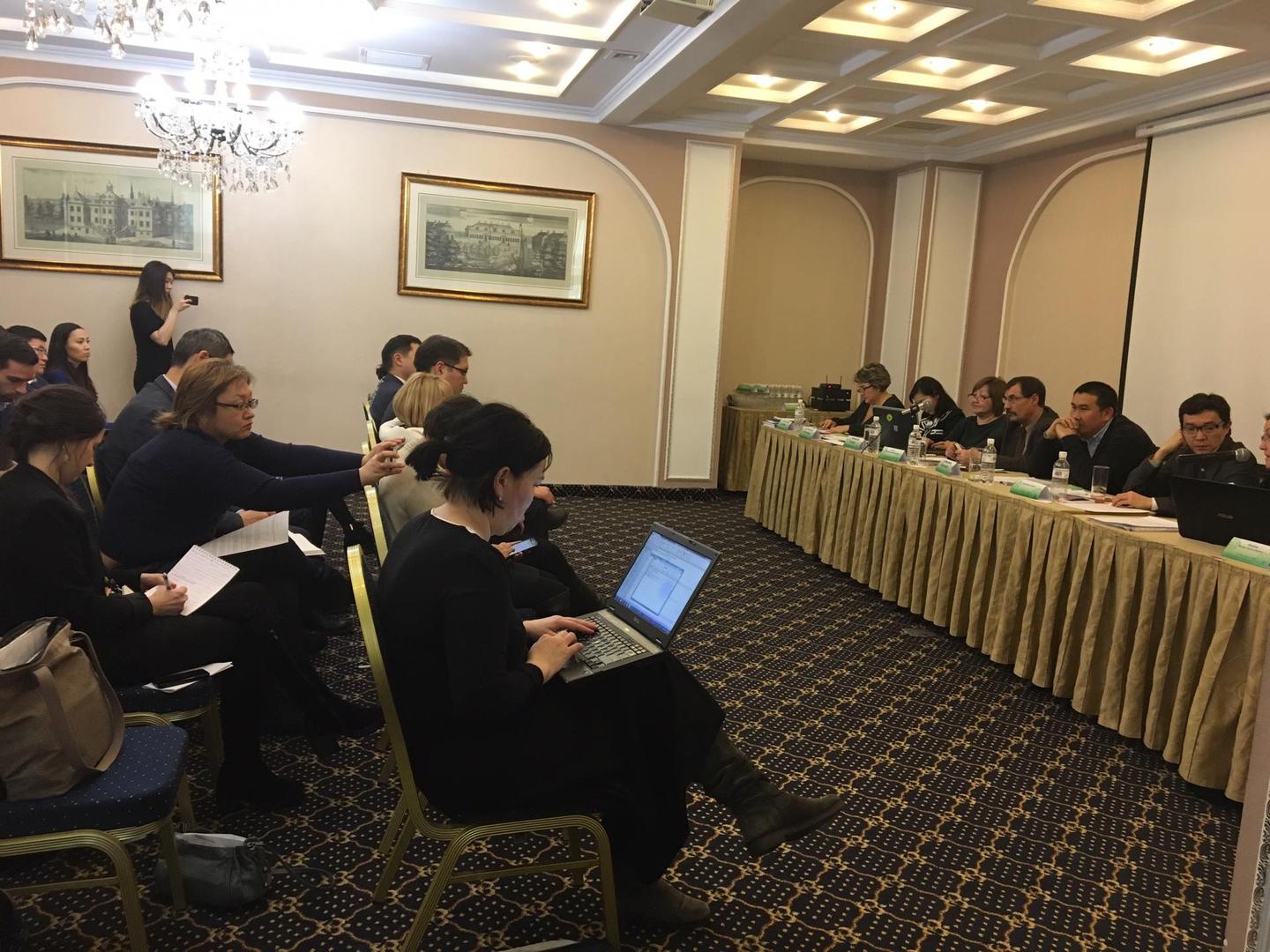 A public meeting organized by rights groups in Kazakhstan on January 27, 2017. 