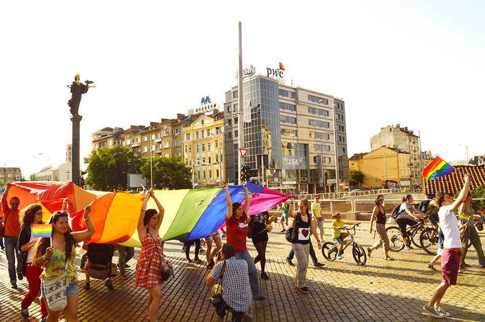 Participants march in the 2014 Sofia Pride parade in Bulgaria’s capital. 