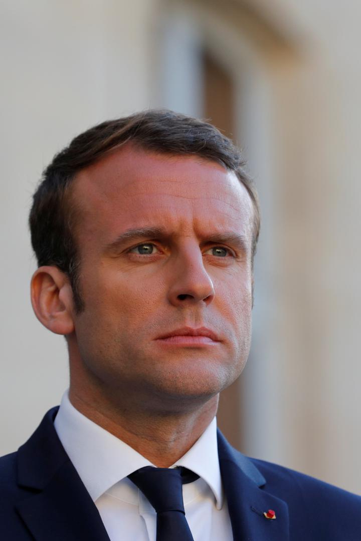 French President Emmanuel Macron at the Elysee Palace in Paris, France, May 21, 2017. 