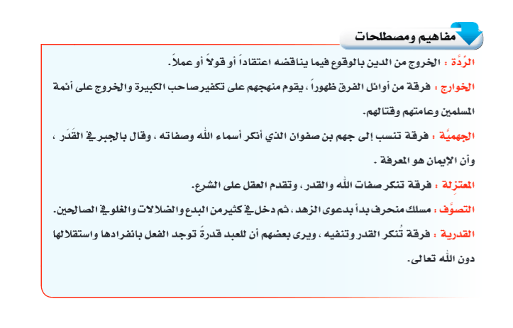 Saudi Ministry of Education, Al-Tawhid, Student Book, Secondary Semester Program, Level One, 2016-17, p. 40