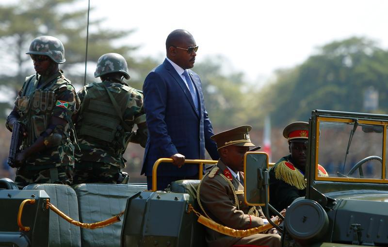 Burundi’s President Pierre Nkurunziza arrives for celebrations to mark Burundi’s 55th anniversary of independence at the Prince Louis Rwagasore stadium in Bujumbura, Burundi, July 1, 2017. 