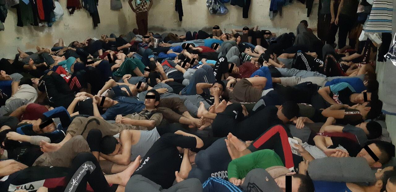 Juveniles’ cell at Tal Kayf prison, taken in April 2019 and shared confidentially with Human Rights Watch, shows extreme overcrowding at the prison.