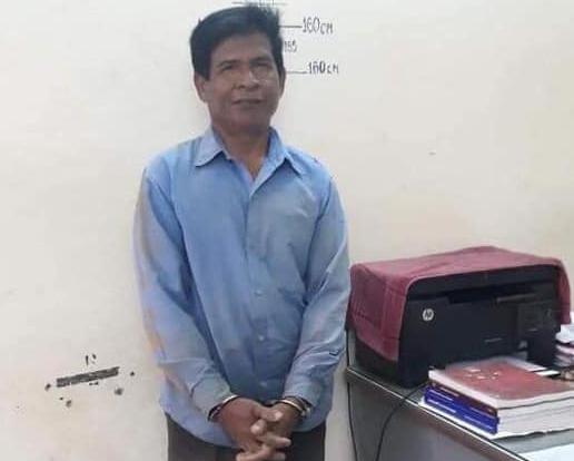 Former CNRP official, Nuth Pich, in custody, August 17, 2019. (via VOD)