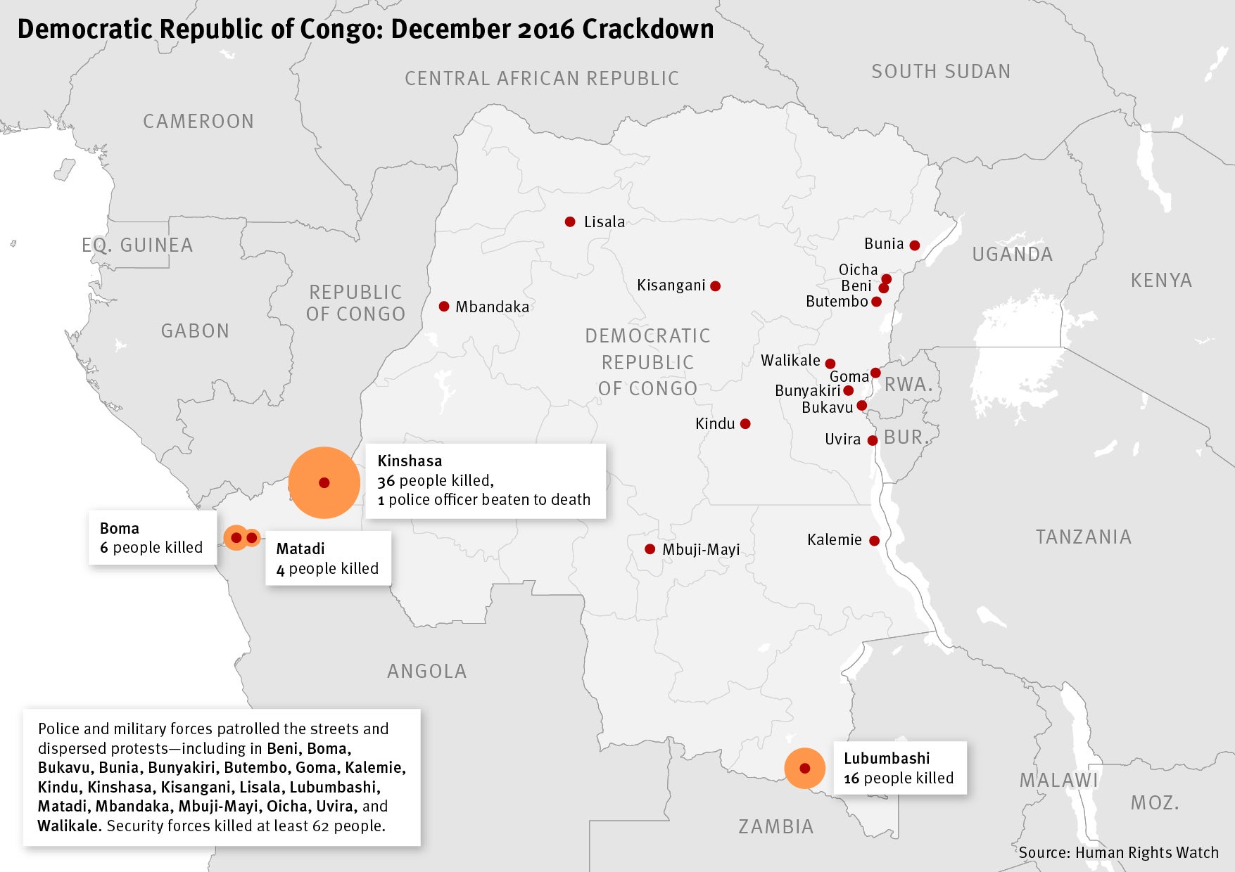 Map of DR Congo: December 2016 