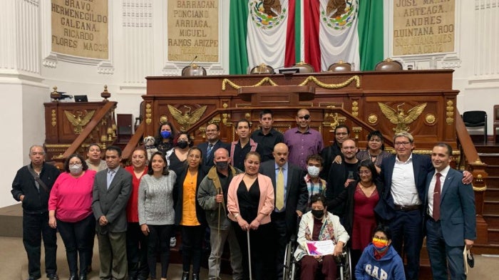 People standing in Mexico City Congress