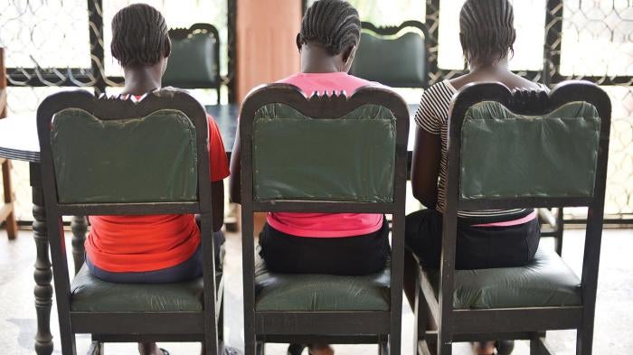 Three young Christian women abducted by Boko Haram in late 2013 from an area near Gwoza, Borno State. They escaped through the hills three weeks later.