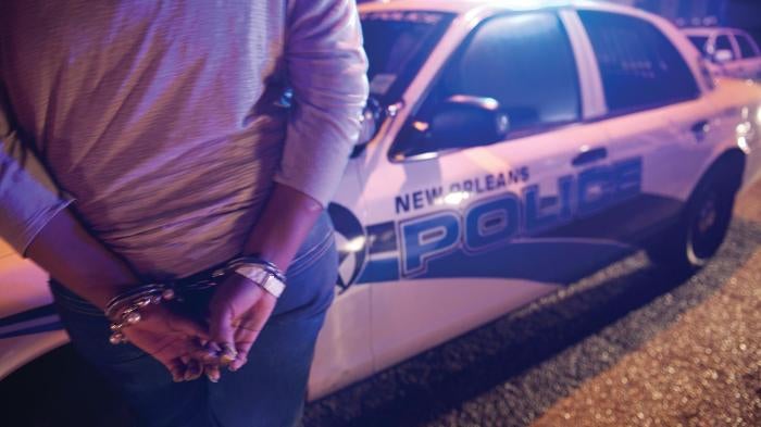  A woman arrested for prostitution in New Orleans, April 2011.