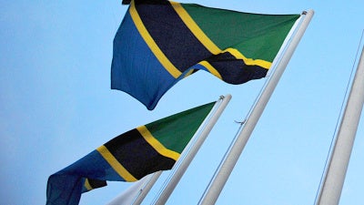The flag of the United Republic of Tanzania.