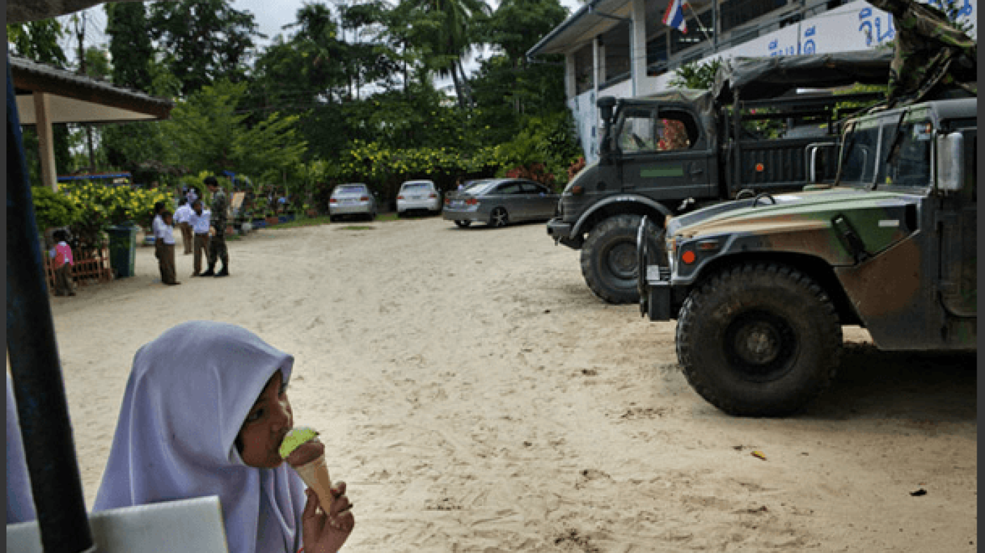 Once soldiers make classrooms their home, the school can become a military target