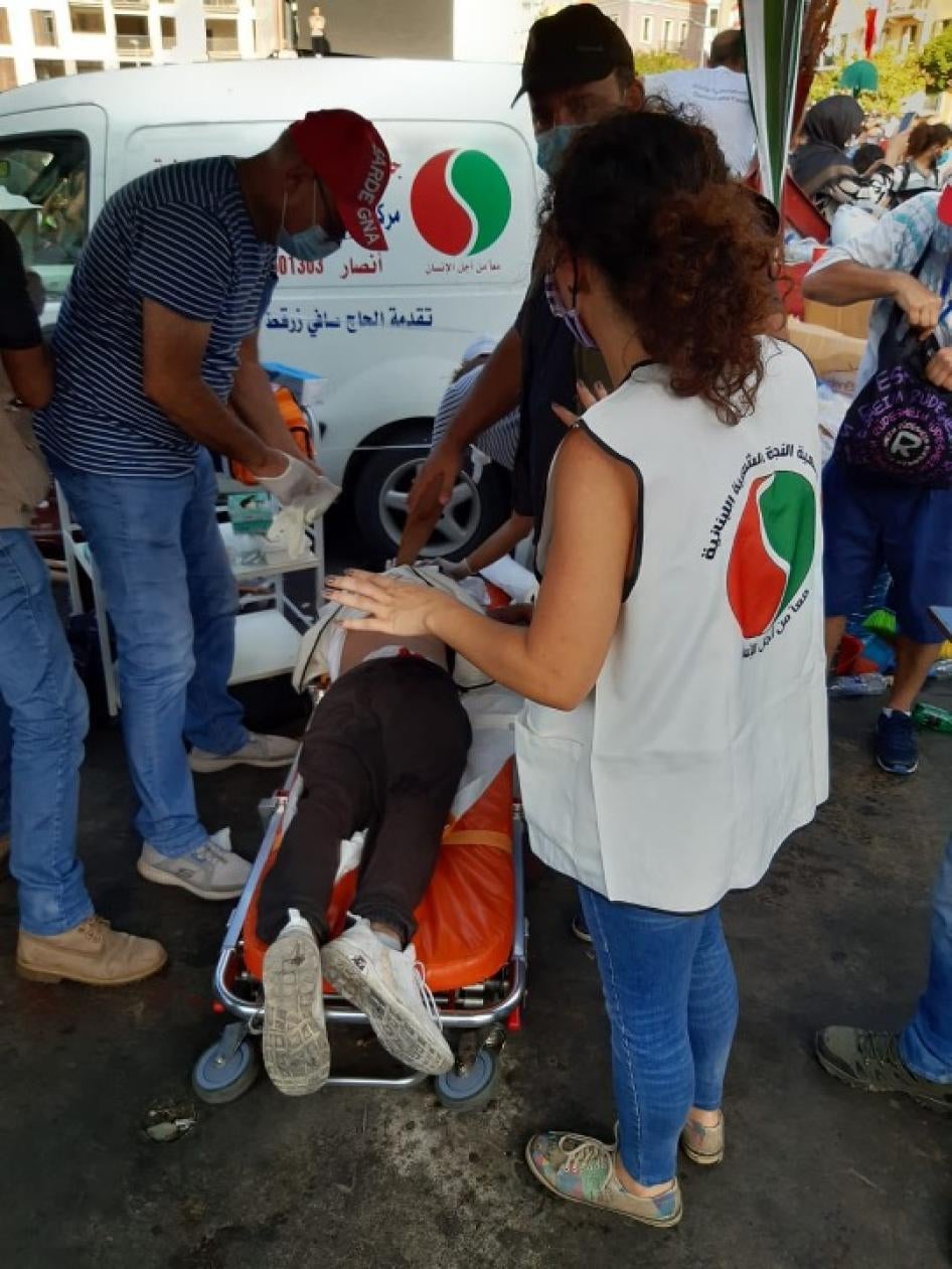 Karl Freiha, a health worker, was shot with multiple metal pellets while tending to an injured protester, despite wearing a recognizable uniform. 