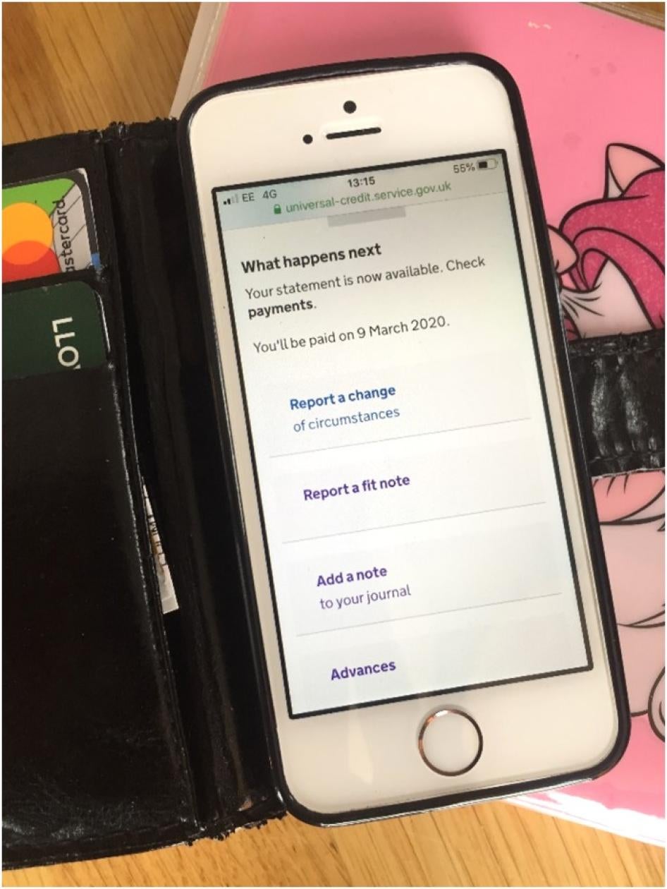A web page open on a smartphone