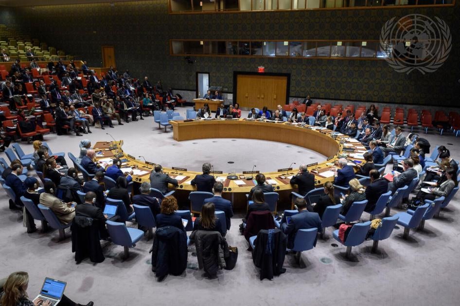 A wide view of the Security Council meeting on peace and security in Africa, with a focus on countering terrorism and extremism in Africa on March 3, 2020 