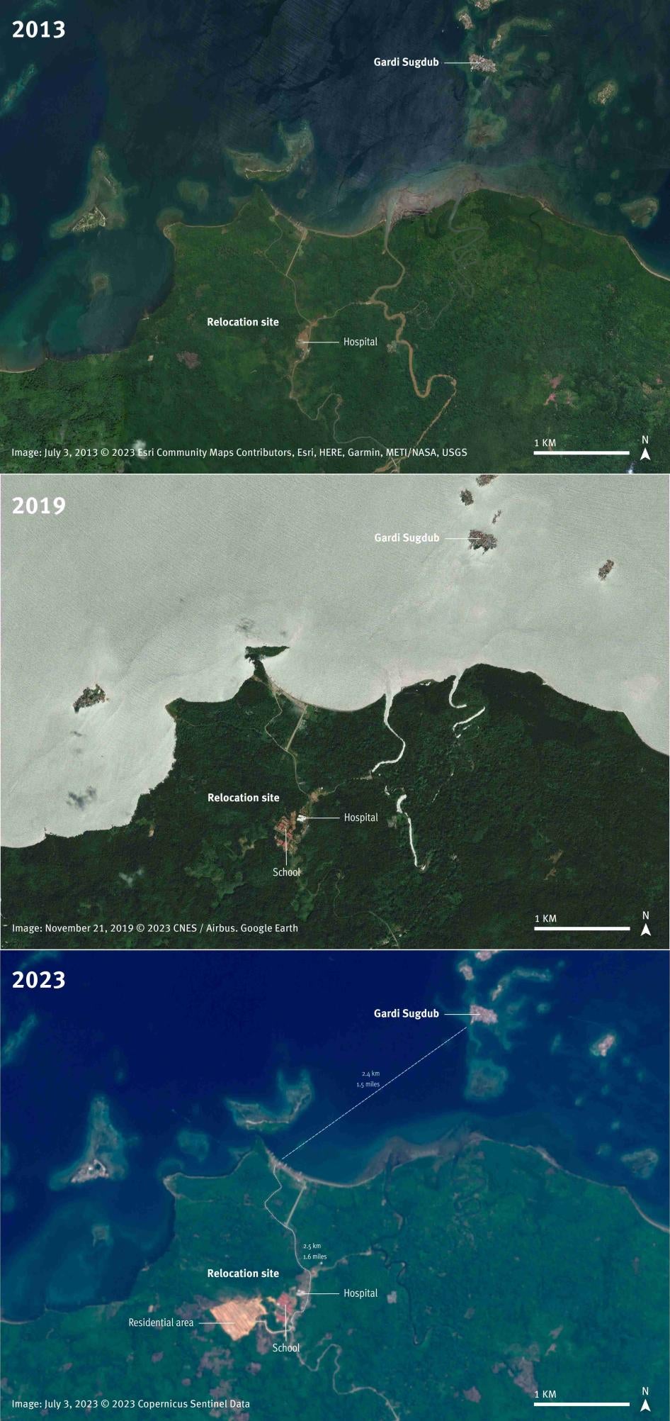 3 satellite graphics of Gardi Sugdub