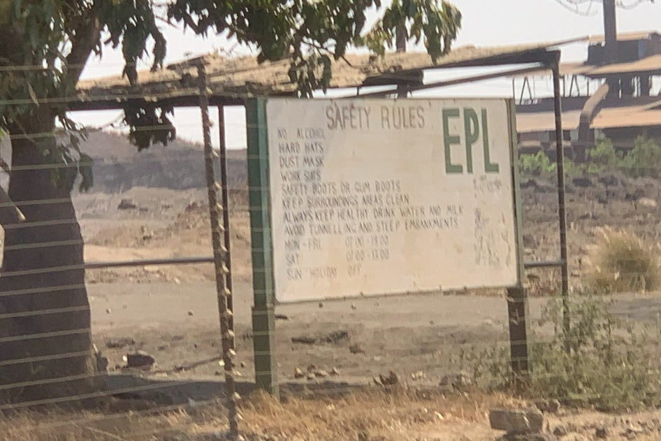 Entrance to the concession of Enviro Processing Limited (EPL)