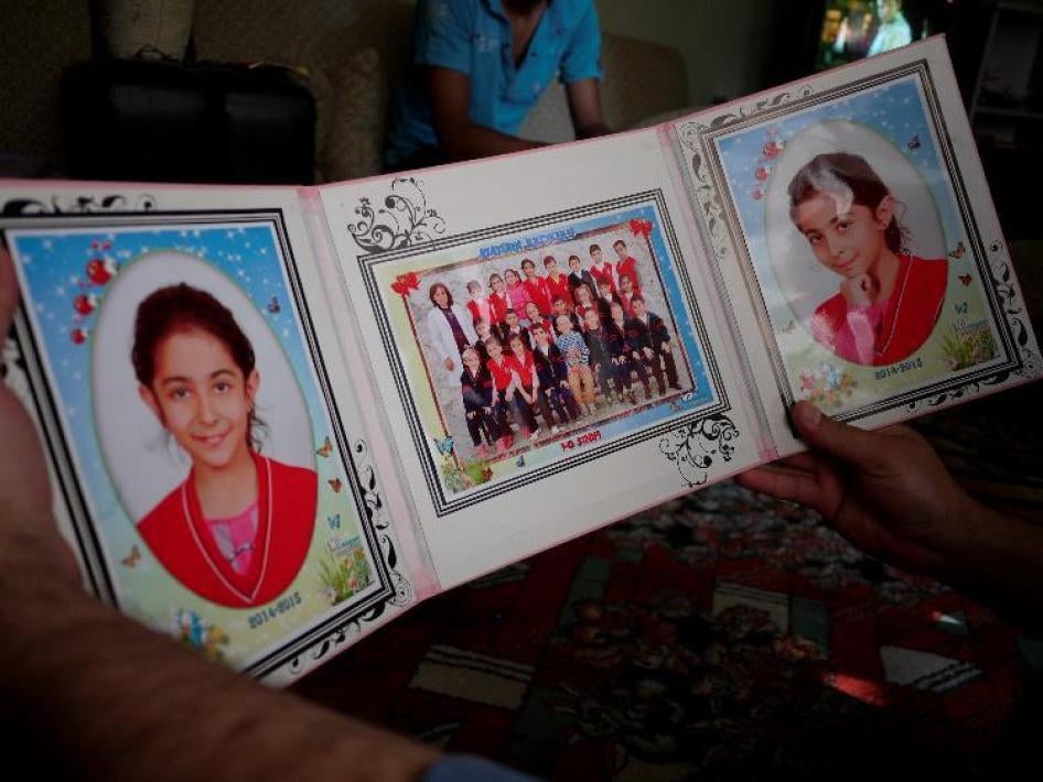 Class pictures of Sara, 10, who was the only Syrian student in her class at her local public school in the town of Turgutlu in western Turkey