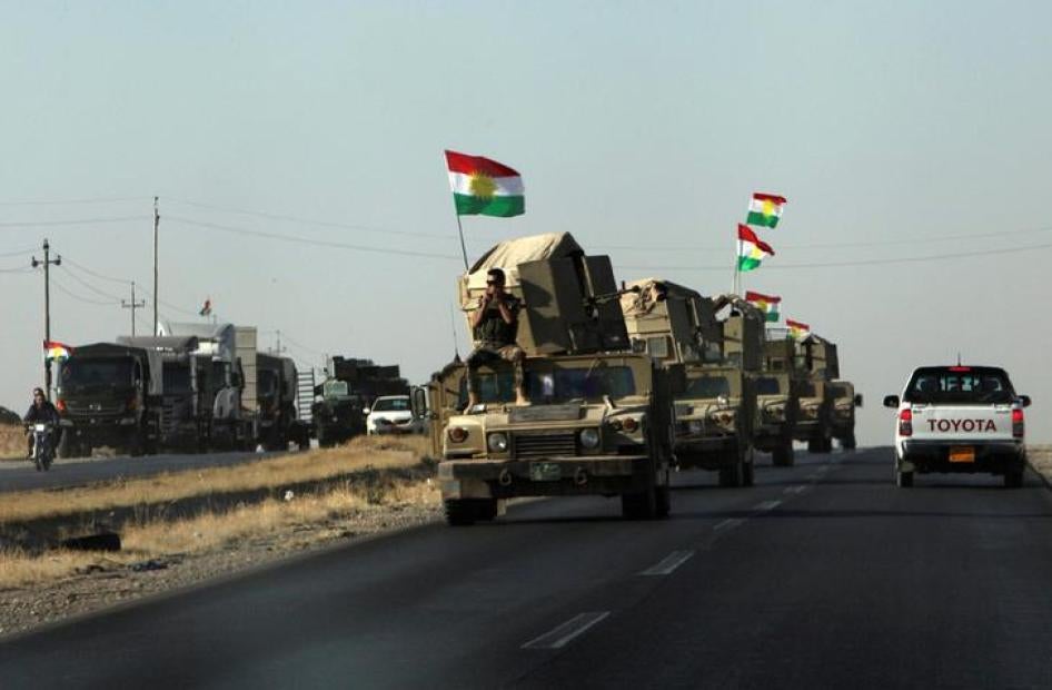 Vehicles of Kurdish Peshmarga Forces are seen near Altun Kupri between Kirkuk and Erbil, Iraq October 20, 2017. REUTERS/Azad LashkariVehicles of Kurdistan Regional Government’s Peshmerga military forces on the road between Kirkuk and Erbil, Iraq October 2