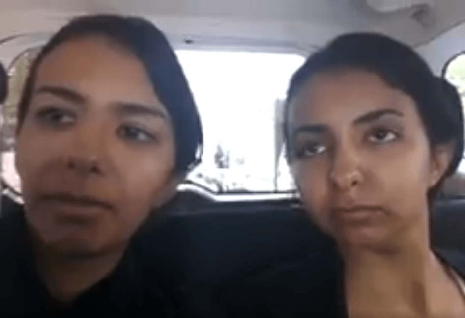 Ashwaq Hamoud and Areej Hamoud, in still from video, fled Saudi Arabia in late February to Turkey to escape abuse from male family members.
