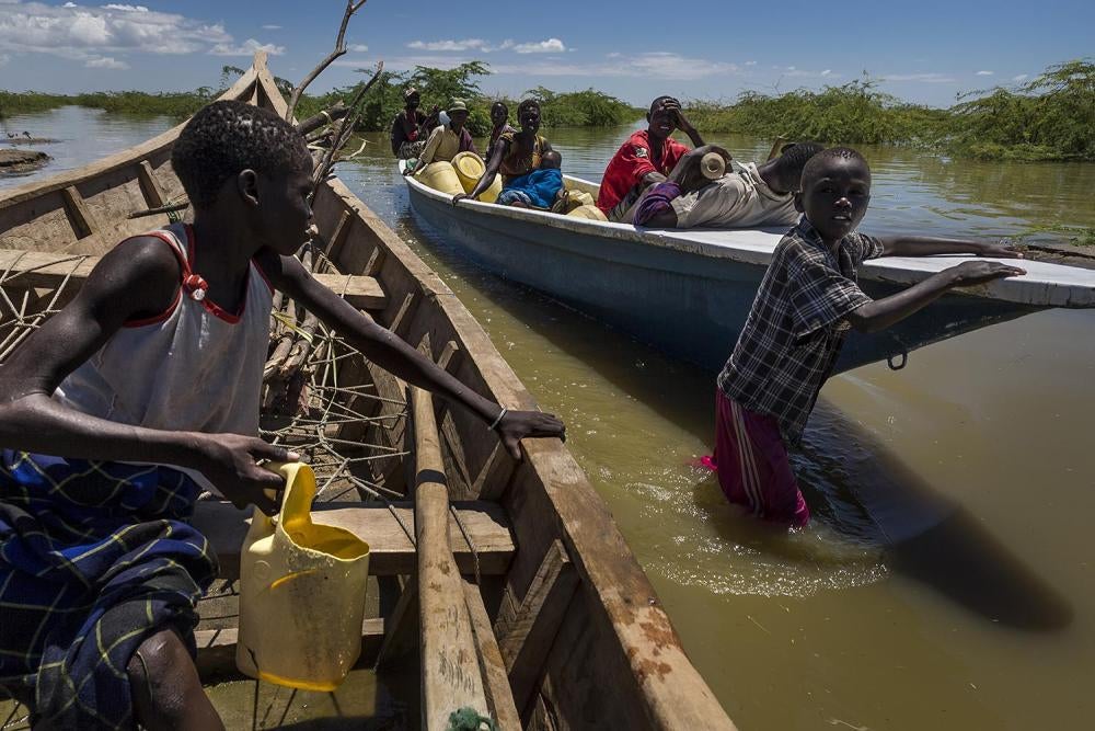 Boys fishing in Lake Turkana