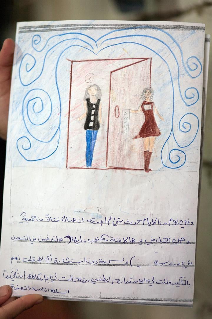 "في أحد الأيام، زارنا أشخاص من منظمة. أرادوا تسجيلنا في المدرسة لنتعلم".