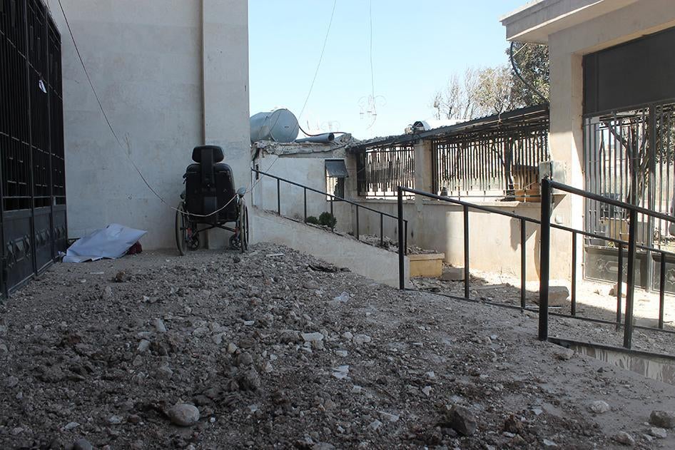 Outside the Women and Children’s Hospital, Azaz.