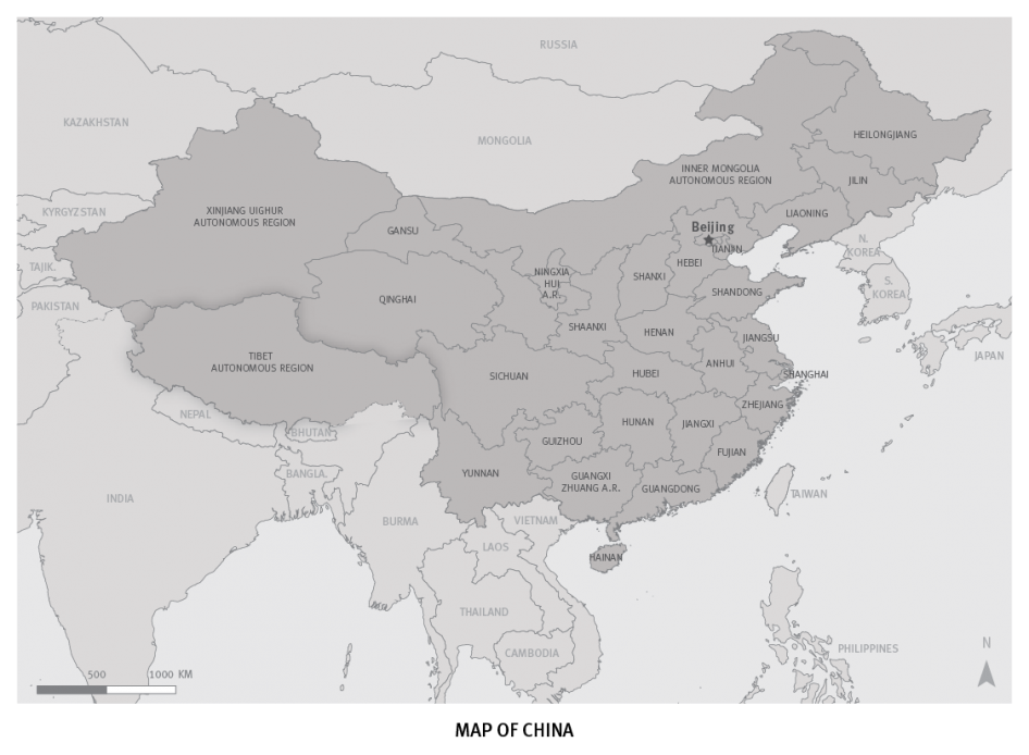 Map of China and Tibet 