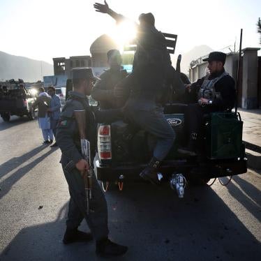 Afghan National Police seen near the Defense Ministry compound in Kabul, Afghanistan, February 27, 2016. 