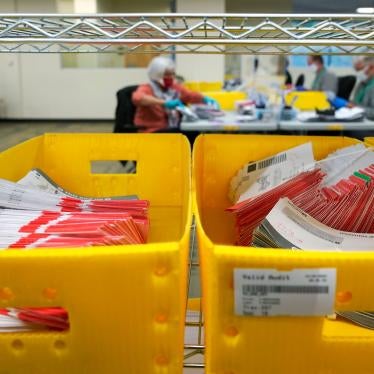 Boxes of vote-by-mail ballot envelopes are shown at the King County election headquarters in Renton, Washington, October 23, 2020. 