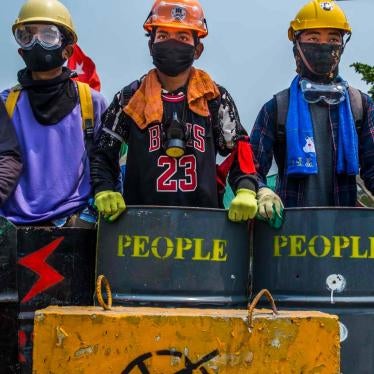Protesters in Myanmar