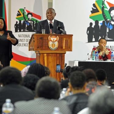 President Cyril Ramaphosa delivering the keynote address at the National Gender-based Violence and Femicide Summi.