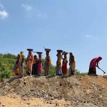 Women working at a job site in a village in Rajasthan under the Mahatma Gandhi National Rural Employment Guarantee Act (NREGA), September 2022. NREGA is the Indian government’s income security program in rural India.