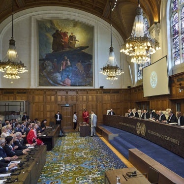 Presiding Judge Nawaf Salam reads the advisory opinion [on the legal consequences of Israel’s policies and practices in the Occupied Palestinian Territory in the International Court of Justice, The Hague, Netherlands, July 19, 2024.