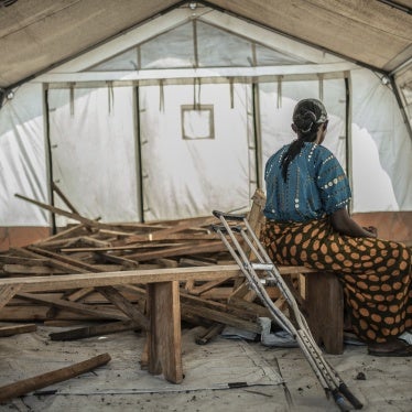 A woman who was sexually assaulted in a displacement camp in North Kivu province, where she had fled fighting in eastern Democratic Republic of Congo, August 23, 2023.  