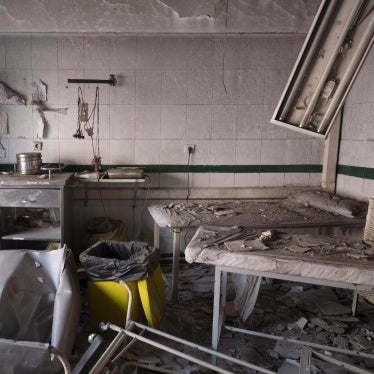 A damaged room in a hospital 