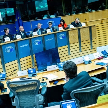 The European Commissioner for Democracy and Justice and the Rule of Law and Consumer Protection Michael Mcgrath at the meeting of the Committee on Legal Affairs in the European Parliament an institution of the European Union in Brussels in Belgium, January 29, 2025. 